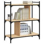 vidaXL Bibliotecă cu 3 niveluri, stejar sonoma, 76x32x88 cm, lemn vidaXL Bibliotecă cu 3 niveluri, stejar sonoma, 76x32x88 cm, lemn