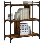 vidaXL Bibliotecă cu 3 niveluri, stejar fumuriu, 76x32x88 cm, lemn vidaXL Bibliotecă cu 3 niveluri, stejar fumuriu, 76x32x88 cm, lemn