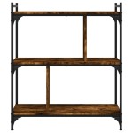 vidaXL Bibliotecă cu 3 niveluri, stejar fumuriu, 76x32x88 cm, lemn vidaXL Bibliotecă cu 3 niveluri, stejar fumuriu, 76x32x88 cm, lemn