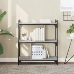 vidaXL Bibliotecă cu 3 niveluri gri sonoma 76x32x88 cm lemn compozit vidaXL Bibliotecă cu 3 niveluri gri sonoma 76x32x88 cm lemn compozit