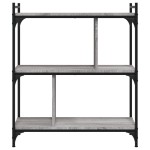 vidaXL Bibliotecă cu 3 niveluri gri sonoma 76x32x88 cm lemn compozit vidaXL Bibliotecă cu 3 niveluri gri sonoma 76x32x88 cm lemn compozit