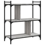 vidaXL Bibliotecă cu 3 niveluri gri sonoma 76x32x88 cm lemn compozit vidaXL Bibliotecă cu 3 niveluri gri sonoma 76x32x88 cm lemn compozit