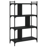 vidaXL Bibliotecă cu 4 niveluri, negru, 76x32x123 cm, lemn prelucrat vidaXL Bibliotecă cu 4 niveluri, negru, 76x32x123 cm, lemn prelucrat