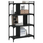 vidaXL Bibliotecă cu 4 niveluri, negru, 76x32x123 cm, lemn prelucrat vidaXL Bibliotecă cu 4 niveluri, negru, 76x32x123 cm, lemn prelucrat