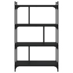 vidaXL Bibliotecă cu 4 niveluri, negru, 76x32x123 cm, lemn prelucrat vidaXL Bibliotecă cu 4 niveluri, negru, 76x32x123 cm, lemn prelucrat