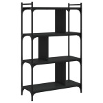 vidaXL Bibliotecă cu 4 niveluri, negru, 76x32x123 cm, lemn prelucrat vidaXL Bibliotecă cu 4 niveluri, negru, 76x32x123 cm, lemn prelucrat