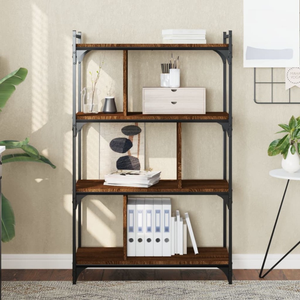vidaXL Bibliotecă cu 4 niveluri stejar maro 76x32x123 cm lemn compozit