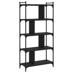 vidaXL Bibliotecă cu 5 niveluri, negru, 76x32x158 cm, lemn prelucrat vidaXL Bibliotecă cu 5 niveluri, negru, 76x32x158 cm, lemn prelucrat