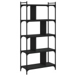 vidaXL Bibliotecă cu 5 niveluri, negru, 76x32x158 cm, lemn prelucrat vidaXL Bibliotecă cu 5 niveluri, negru, 76x32x158 cm, lemn prelucrat