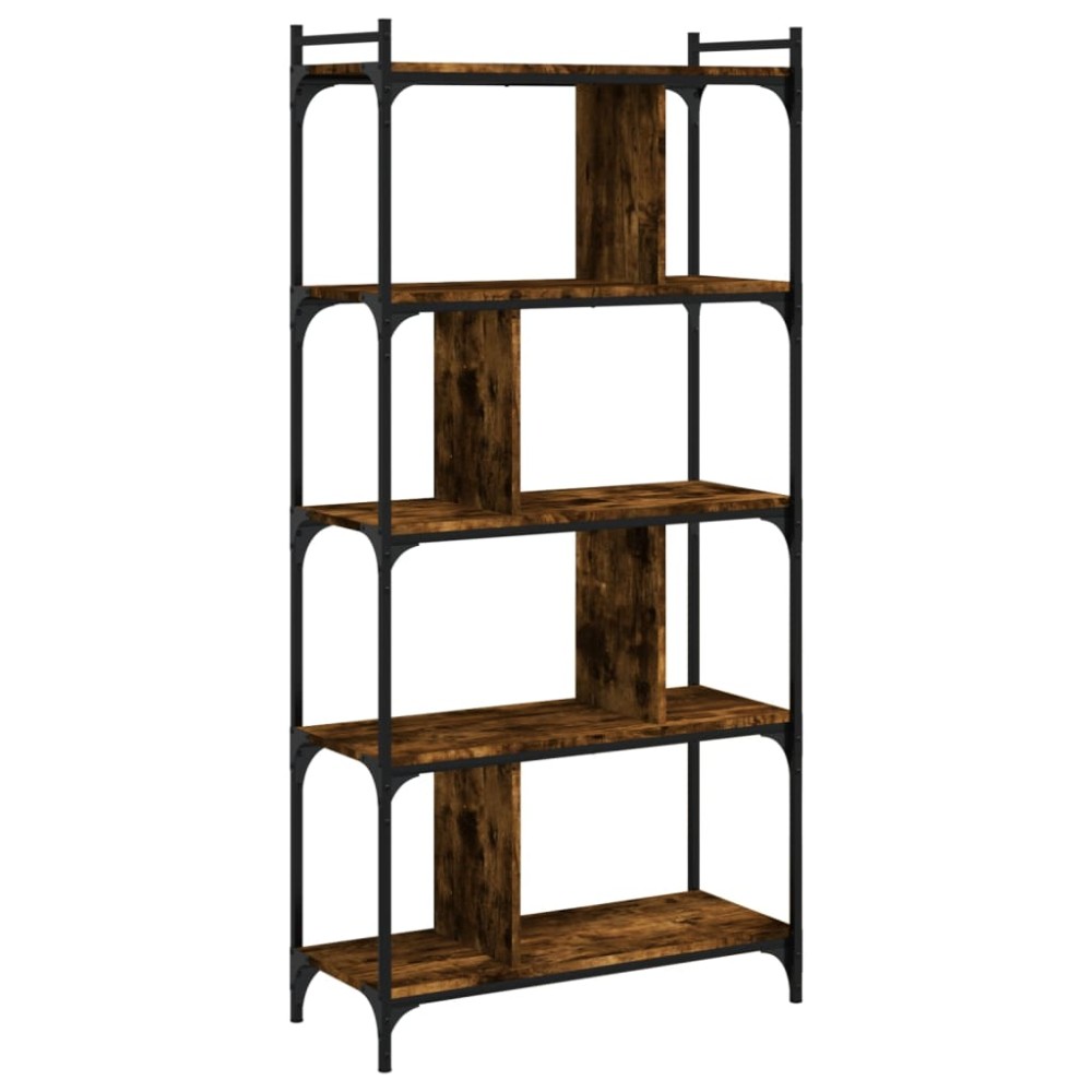 vidaXL Bibliotecă cu 5 niveluri, stejar fumuriu, 76x32x158 cm, lemn