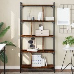 vidaXL Bibliotecă cu 5 niveluri, stejar fumuriu, 76x32x158 cm, lemn vidaXL Bibliotecă cu 5 niveluri, stejar fumuriu, 76x32x158 cm, lemn