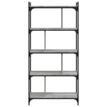 vidaXL Bibliotecă cu 5 niveluri gri sonoma 76x32x158 cm lemn compozit
