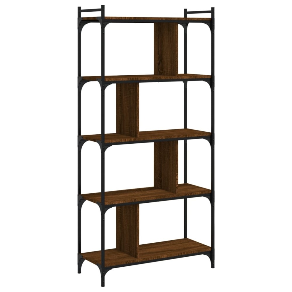 vidaXL Bibliotecă cu 5 niveluri stejar maro 76x32x158 cm lemn compozit