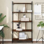 vidaXL Bibliotecă cu 5 niveluri stejar maro 76x32x158 cm lemn compozit vidaXL Bibliotecă cu 5 niveluri stejar maro 76x32x158 cm lemn compozit