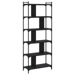 vidaXL Bibliotecă cu 6 niveluri, negru, 76x32x192 cm, lemn prelucrat vidaXL Bibliotecă cu 6 niveluri, negru, 76x32x192 cm, lemn prelucrat