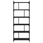 vidaXL Bibliotecă cu 6 niveluri, negru, 76x32x192 cm, lemn prelucrat vidaXL Bibliotecă cu 6 niveluri, negru, 76x32x192 cm, lemn prelucrat