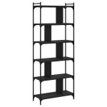vidaXL Bibliotecă cu 6 niveluri, negru, 76x32x192 cm, lemn prelucrat vidaXL Bibliotecă cu 6 niveluri, negru, 76x32x192 cm, lemn prelucrat