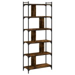 vidaXL Bibliotecă cu 6 niveluri, stejar fumuriu, 76x32x192 cm, lemn
