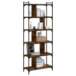 vidaXL Bibliotecă cu 6 niveluri, stejar fumuriu, 76x32x192 cm, lemn