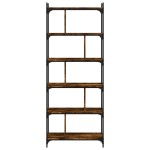 vidaXL Bibliotecă cu 6 niveluri, stejar fumuriu, 76x32x192 cm, lemn