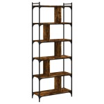 vidaXL Bibliotecă cu 6 niveluri, stejar fumuriu, 76x32x192 cm, lemn
