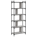 vidaXL Bibliotecă cu 6 niveluri gri sonoma 76x32x192 cm lemn compozit vidaXL Bibliotecă cu 6 niveluri gri sonoma 76x32x192 cm lemn compozit