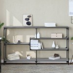 vidaXL Măsuță consolă, gri sonoma, 160x32x95 cm, lemn prelucrat vidaXL Măsuță consolă, gri sonoma, 160x32x95 cm, lemn prelucrat