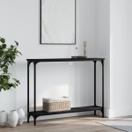 vidaXL Măsuță consolă, negru, 100x22,5x75 cm, lemn compozit vidaXL Măsuță consolă, negru, 100x22,5x75 cm, lemn compozit