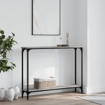 vidaXL Măsuță consolă, gri sonoma, 100x22,5x75 cm, lemn prelucrat vidaXL Măsuță consolă, gri sonoma, 100x22,5x75 cm, lemn prelucrat