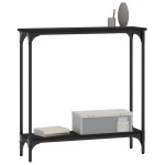 vidaXL Masă consolă, negru, 75x22,5x75 cm, lemn prelucrat
