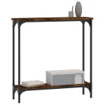 vidaXL Măsuță consolă, stejar fumuriu, 75x22,5x75 cm, lemn prelucrat vidaXL Măsuță consolă, stejar fumuriu, 75x22,5x75 cm, lemn prelucrat