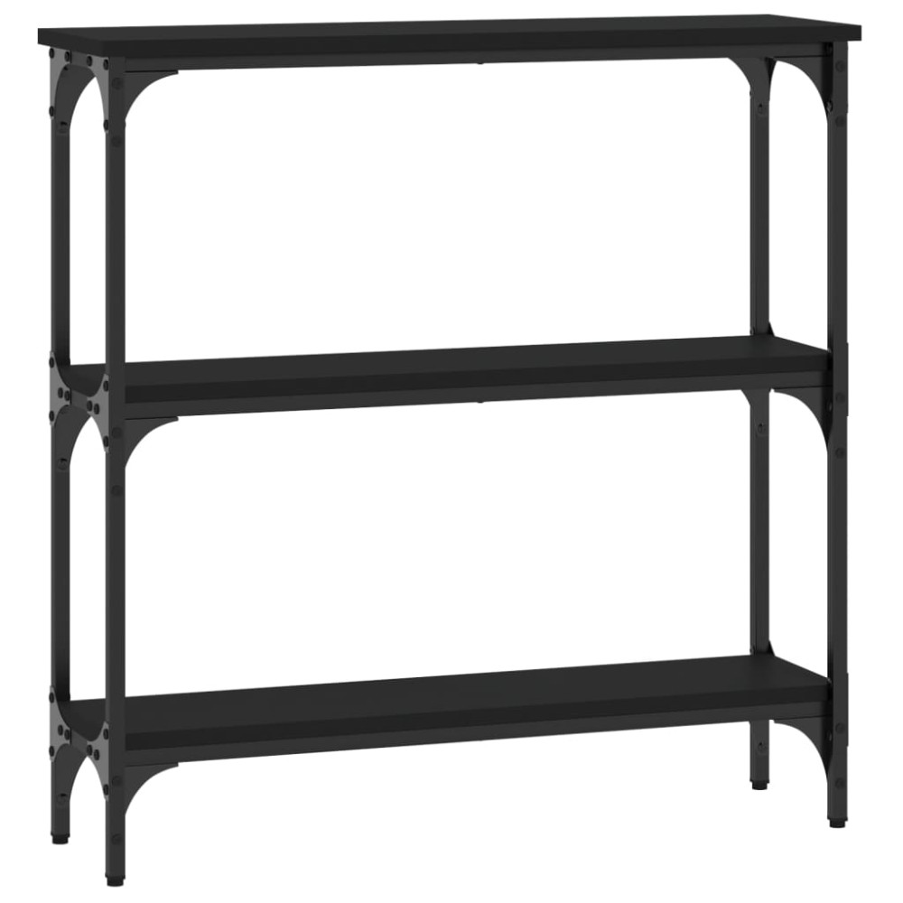 vidaXL Masă consolă, negru, 75x22,5x75 cm, lemn prelucrat