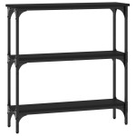 vidaXL Masă consolă, negru, 75x22,5x75 cm, lemn prelucrat