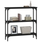 vidaXL Masă consolă, negru, 75x22,5x75 cm, lemn prelucrat
