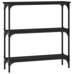 vidaXL Masă consolă, negru, 75x22,5x75 cm, lemn prelucrat