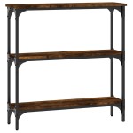 vidaXL Măsuță consolă, stejar fumuriu, 75x22,5x75 cm, lemn prelucrat vidaXL Măsuță consolă, stejar fumuriu, 75x22,5x75 cm, lemn prelucrat