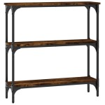vidaXL Măsuță consolă, stejar fumuriu, 75x22,5x75 cm, lemn prelucrat vidaXL Măsuță consolă, stejar fumuriu, 75x22,5x75 cm, lemn prelucrat