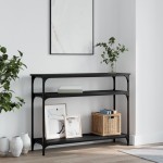 vidaXL Măsuță consolă, negru, 100x29x75 cm, lemn compozit vidaXL Măsuță consolă, negru, 100x29x75 cm, lemn compozit
