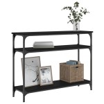 vidaXL Măsuță consolă, negru, 100x29x75 cm, lemn compozit vidaXL Măsuță consolă, negru, 100x29x75 cm, lemn compozit