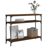 vidaXL Măsuță consolă, stejar maro, 100x29x75 cm, lemn prelucrat vidaXL Măsuță consolă, stejar maro, 100x29x75 cm, lemn prelucrat