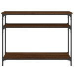 vidaXL Măsuță consolă, stejar maro, 100x29x75 cm, lemn prelucrat vidaXL Măsuță consolă, stejar maro, 100x29x75 cm, lemn prelucrat