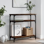 vidaXL Măsuță consolă, stejar fumuriu, 75x29x75 cm, lemn prelucrat vidaXL Măsuță consolă, stejar fumuriu, 75x29x75 cm, lemn prelucrat
