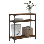 vidaXL Măsuță consolă, stejar fumuriu, 75x29x75 cm, lemn prelucrat vidaXL Măsuță consolă, stejar fumuriu, 75x29x75 cm, lemn prelucrat
