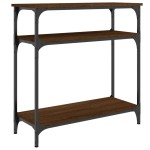 vidaXL Măsuță consolă, stejar maro, 75x29x75 cm, lemn prelucrat vidaXL Măsuță consolă, stejar maro, 75x29x75 cm, lemn prelucrat