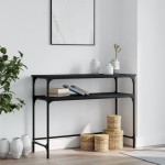 vidaXL Măsuță consolă, negru, 100x35,5x75 cm, lemn compozit vidaXL Măsuță consolă, negru, 100x35,5x75 cm, lemn compozit