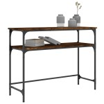 vidaXL Măsuță consolă, stejar fumuriu, 100x35,5x75 cm, lemn prelucrat vidaXL Măsuță consolă, stejar fumuriu, 100x35,5x75 cm, lemn prelucrat