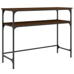 vidaXL Măsuță consolă, stejar maro, 100x35,5x75 cm, lemn prelucrat vidaXL Măsuță consolă, stejar maro, 100x35,5x75 cm, lemn prelucrat