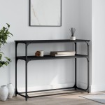 vidaXL Măsuță consolă, negru, 100x35,5x75 cm, lemn compozit vidaXL Măsuță consolă, negru, 100x35,5x75 cm, lemn compozit