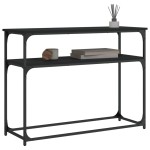 vidaXL Măsuță consolă, negru, 100x35,5x75 cm, lemn compozit vidaXL Măsuță consolă, negru, 100x35,5x75 cm, lemn compozit