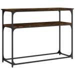 vidaXL Măsuță consolă, stejar fumuriu, 100x35,5x75 cm, lemn prelucrat vidaXL Măsuță consolă, stejar fumuriu, 100x35,5x75 cm, lemn prelucrat